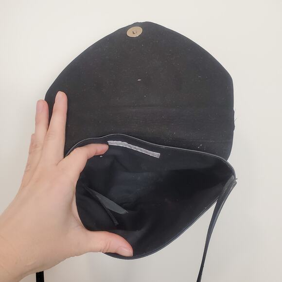 H&M Envelope Crossbody Bag Faux Leather Black - Picture 9 of 12